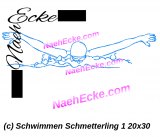 Stickdatei Schwimmen Schmetterling 1 20x30 / 18x30