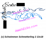 Embroidery Swimming Butterfly 2 5x7