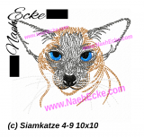 embroidery Siamese Cat 4-9 4x4