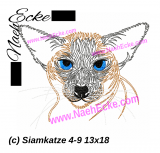 embroidery Siamese Cat 4-9 5x7