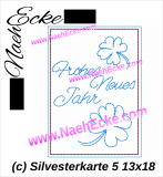 Stickdatei Silvesterkarte 5 Kleeblatt 13x18 ITH
