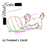 Embroidery dog sport driving ball 5x7