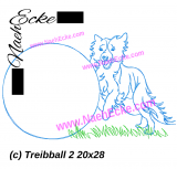 Embroidery dog sport driving ball 2 11.02 x 7.87