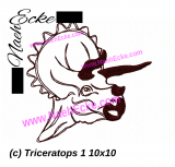Embroidery Triceratops 1 4x4
