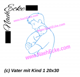 Embroidery Father with Child 1 11.81 x 7.87