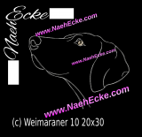 Embroidery Weimaraner Nr. 10 11.81 x 7.87