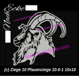 Stickdatei Ziege 10-0-1 Pfauenziege 10x10