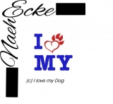 Embroidery Paw 4 I love my Dog 7x6 + 10x10 Embroidery Paw 4 I love my Dog 7x6 + 10x10