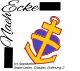 Stickdatei Applikation Anker Liebe, Glaube, Hoffnung 2 10x10