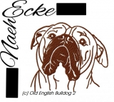 Embroidery old English Bulldog 2 4x4" 